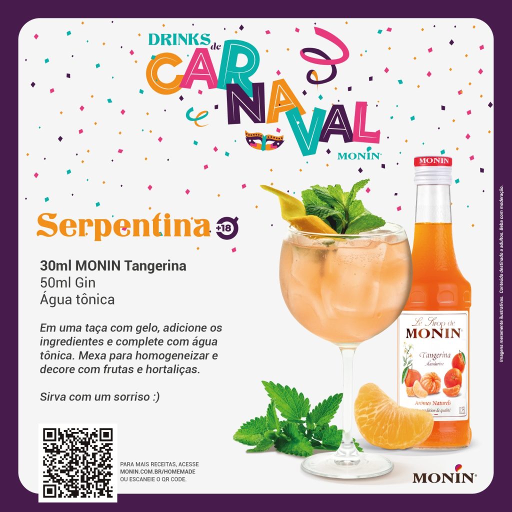 drink para carnaval tangerina laranja gin monin