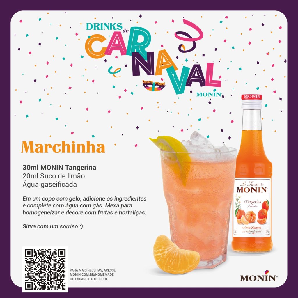 drink para carnaval tangerina limão gin monin