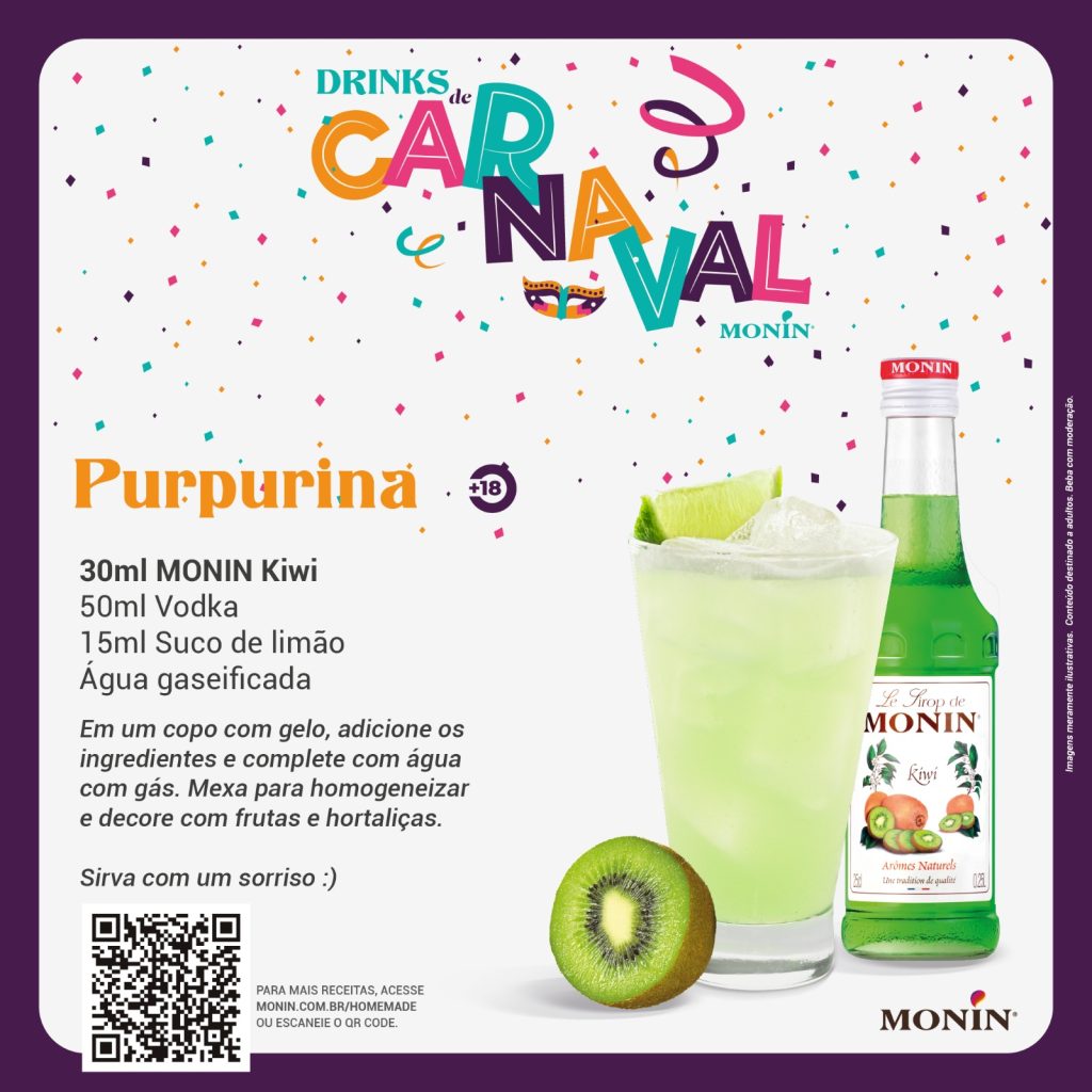 drink para carnaval kiwi limao gin vodka monin